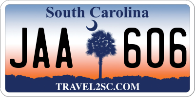 SC license plate JAA606