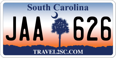 SC license plate JAA626