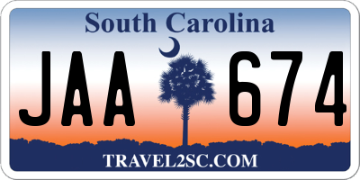 SC license plate JAA674
