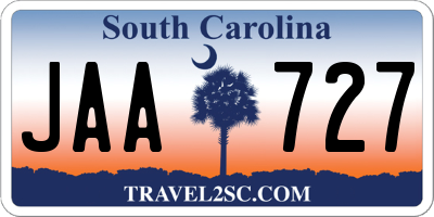 SC license plate JAA727
