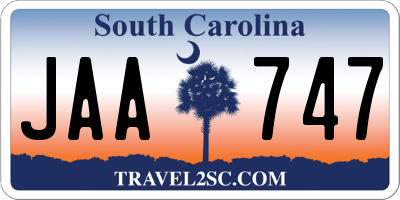 SC license plate JAA747