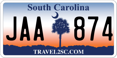 SC license plate JAA874