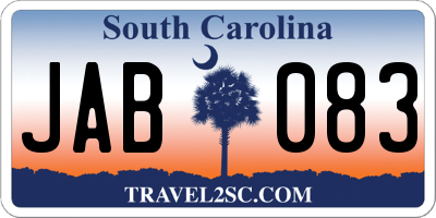 SC license plate JAB083
