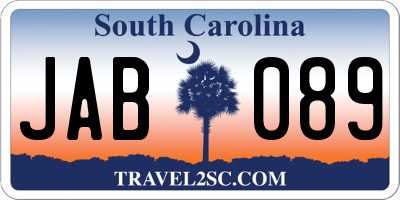 SC license plate JAB089