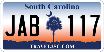 SC license plate JAB117