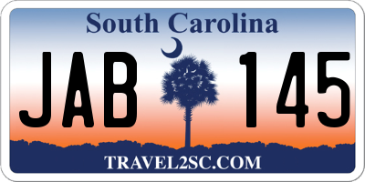 SC license plate JAB145