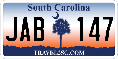 SC license plate JAB147