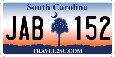 SC license plate JAB152