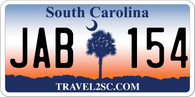 SC license plate JAB154