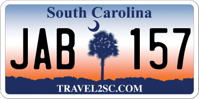 SC license plate JAB157