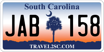 SC license plate JAB158