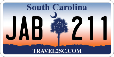 SC license plate JAB211