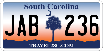 SC license plate JAB236