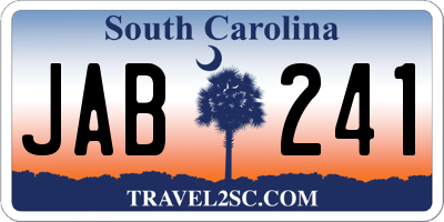 SC license plate JAB241