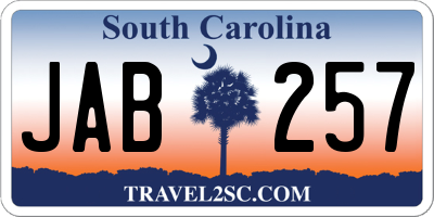 SC license plate JAB257