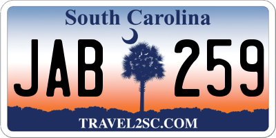 SC license plate JAB259