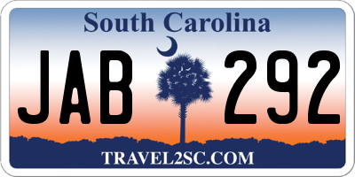 SC license plate JAB292
