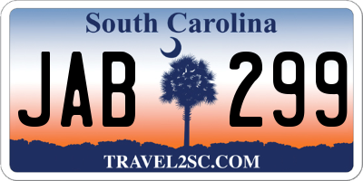 SC license plate JAB299