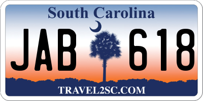 SC license plate JAB618