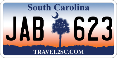 SC license plate JAB623