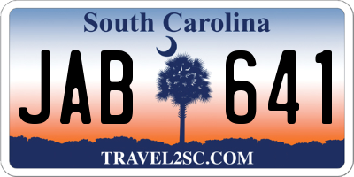 SC license plate JAB641