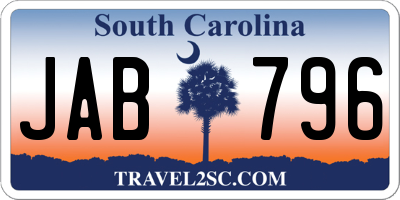 SC license plate JAB796
