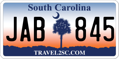 SC license plate JAB845