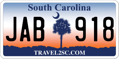 SC license plate JAB918
