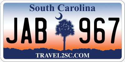 SC license plate JAB967