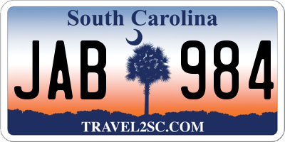 SC license plate JAB984
