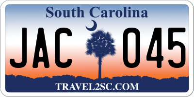 SC license plate JAC045