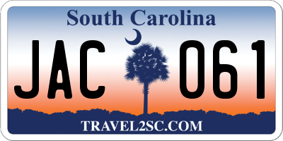 SC license plate JAC061