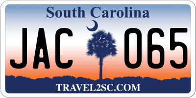 SC license plate JAC065