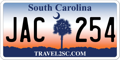 SC license plate JAC254