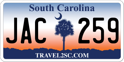 SC license plate JAC259