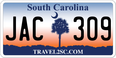 SC license plate JAC309
