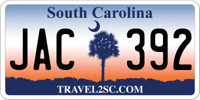 SC license plate JAC392