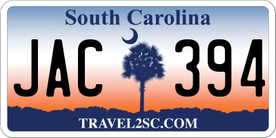 SC license plate JAC394