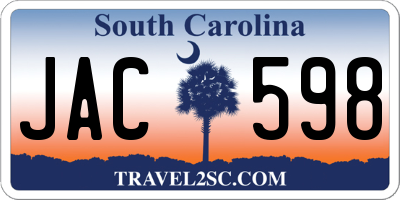 SC license plate JAC598
