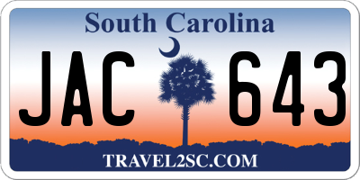 SC license plate JAC643