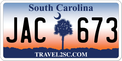 SC license plate JAC673