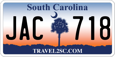 SC license plate JAC718