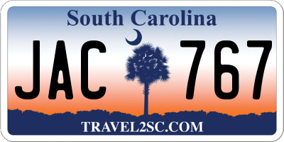 SC license plate JAC767