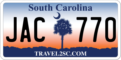 SC license plate JAC770