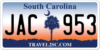 SC license plate JAC953