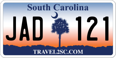 SC license plate JAD121