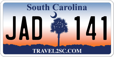 SC license plate JAD141
