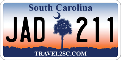 SC license plate JAD211