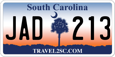 SC license plate JAD213