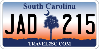 SC license plate JAD215